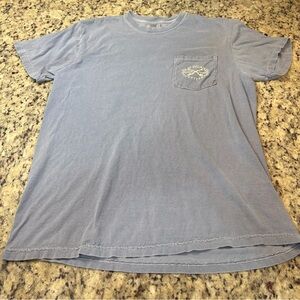 Light Blue Ronald Reagan USA Graphic Pocket Tee